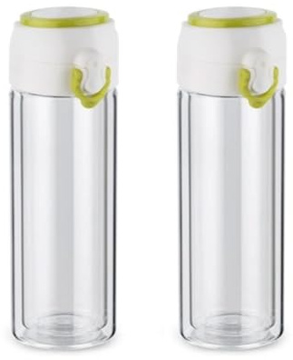 2x Glas Thermo Trinkbecher Gün 260 ml Doppelwandig Borosilikatglas Thermobecher für Heiß- und Kaltgetränke