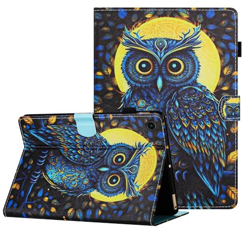 Mldjomid Funda para Lenovo Tab M10 Plus (2nd Gen)/Tab M10 FHD Plus 10.3 2020 TB-X606F/ X606X PU Flip Protectora Carcasa con Ranura para Tarjetas Función de Soporte Tablet Case, Águila Luz de Luna