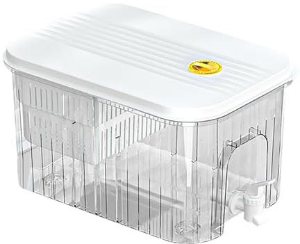 3,5 L/8L Getränkespender mit Zapfhahn, Getränkespender aus Glas mit Zapfhahn aus massivem Edelstahl für geeiste Säfte, Wasser, hausgemachte Getränke, Partys, Hochzeiten,Camping (3.5L)