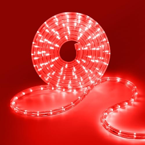 HEGEHE Tube lumineux à LED Extérieur, 36leds/m Tubes Lumineux Etanche IP65 Guirlande LED Tuyau Bande lumineuse pour jardin,fête,Noël,Clôture,Cour,Décoration éclairage (Rouge, 4M)