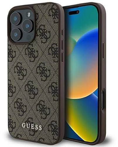 CG MOBILE Guess 4G Classic Hülle für iPhone 16 Pro Max (Braun)