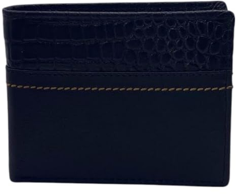 Velluci Pelle Genuine Leather RFID Blocking Wallet, Slim Pattern, Men's Wallet (Retro, Black)