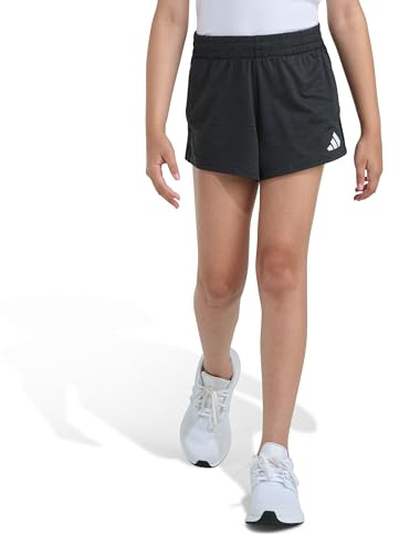adidas, Girls, Melange Short (Big Kid), Grey/Black Melange, Medium, Big Kid