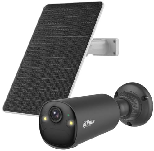 Dahua Apollo Bullet C1 4G Kit intelligente 4 MP LTE / 4G batteriebetriebene Überwachungskamera mit AOV und inklusive Solarpanel (schwarz)