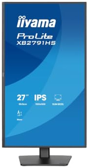 iiyama Prolite XB2791HS-B1 Full-HD IPS-Monitor | 68,6 cm, 27, 120Hz, HDMI, DP, Adaptive Sync, Höhenverstellung, Lautsprecher, Kopfhöreranschluss, Energieklasse C, schwarz