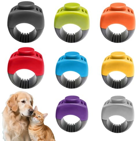 Lwezgi 8 Stück Klicker Hund (19mm/21mm), Finger Clicker, Erziehungshilfen für Hunde, Praktische Trainingsklicker für Katzen, Hunde und Pferde