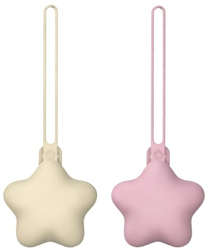 GXGM 2 Pezzi Porta Ciuccio, Portaciuccio in Silicone, Porta Succhietto, Portaciuccio da Viaggio, Neonato Accessori Utili, Custodia Ciuccio per Bambini, Pratica Scatola (Lilla morbido/Color Carne)