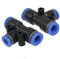 sourcing map Pnéumatique 6mm à 8mm T Joint Tuyau Tube Pression Rapide Raccords Connecteur 2pcs