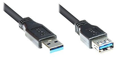 Good Connections 2711-S01 Verlängerungskabel USB 3.0 Stecker A auf Buchse A, 1m schwarz