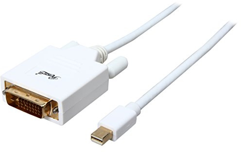 Cable Mini DisplayPort a DVI, Blanco, Cable Mini DP a DVI de 3 pies con Conector Chapado en Oro, Mini DisplayPort Macho (Compatible con Thunderbolt), DVI Macho