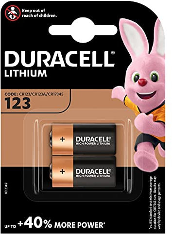 Lot de 2 piles au lithium CR123 3 V pour appareil photo numérique - équivalentes à DL123, EL123A, CR123A et CR17345