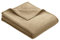 Ibena Berlin Wolldecke 150x200 cm - Premium Kuscheldecke Nougat braun, hochwertige Markenqualität aus pflegeleichter Baumwollmischung mit eingenähtem Kunstlederpatch