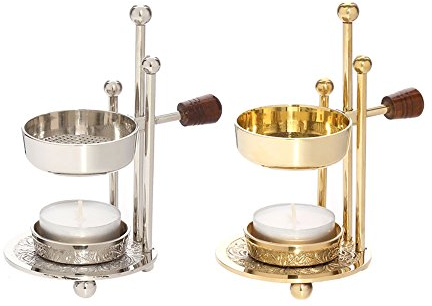 NKlaus Set 2 Stück Verstellbarer Weihrauchbrenner Messing Weihrauchständer 15231524
