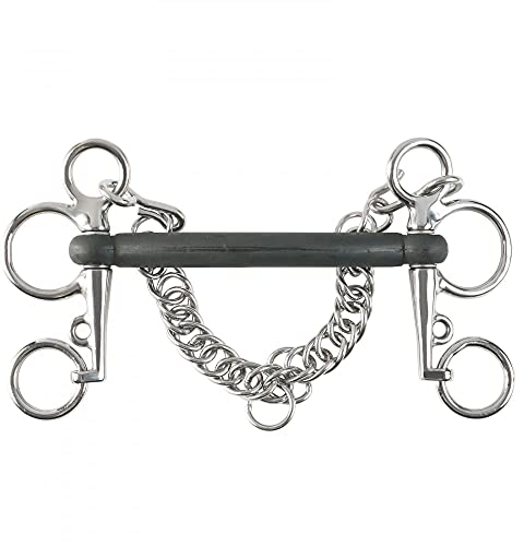 HORZE Stangen-Pelham Gummi-Gebiss, Schwarz, 115