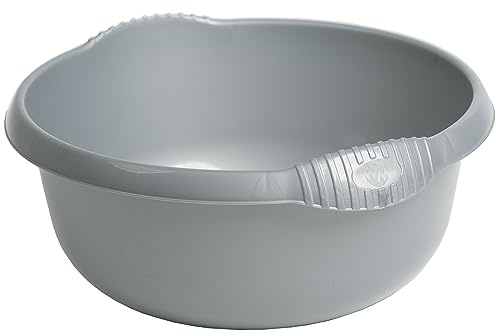 Schüssel vielseitig einsetzbar rund 32cm 7L Griffmulden grau Kunststoff 7L