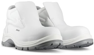 SIKA Easy Mid Unisex-Sicherheitsstiefel, metallfreie Zehenkappe aus Verbundmaterial,wasserabweisendes Mikrofasergewebe,rutschfeste PU-Sohle,Slipper-Arbeitsstiefel für die Lebensmittel-& Medizinbranche