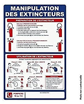 Panneau des manipulations extincteur. vertical