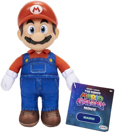 Super Mario Galaxy Movie – 23 cm Plüschfigur – Mario | Offizielles Lizenzprodukt von Jakks Pacific, Deluxe-Plüsch mit geformtem Roto-Kopf, Nintendo Sammelplüsch, ab 3 Jahren