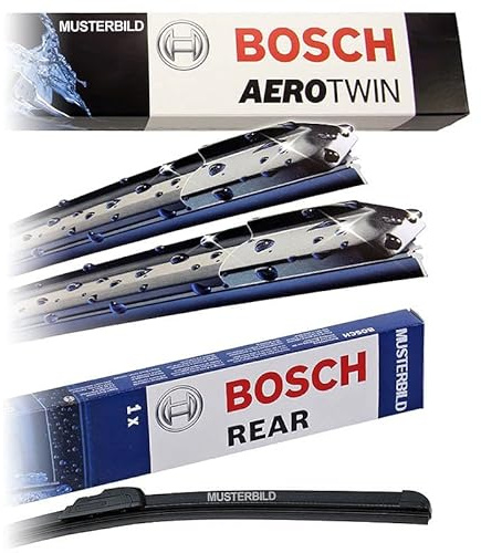 BOSCH 1x Wischerblatt Aerotwin Spoiler A297S, 1x Heckwischerblatt Aerotwin | Kompatibel mit: AUDI A4 Allroad B9, A4 B9 Avant, Q3, Q5