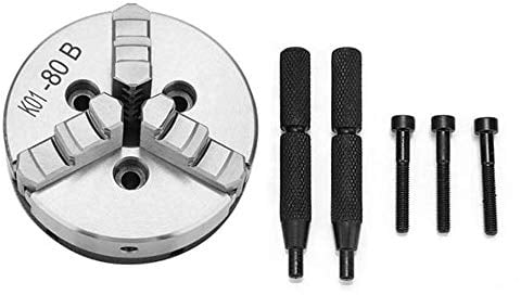 K01-80B 3-Backen Manuelles Drehbohrfutter selbstzentrierende Drehbank-Bohrfutter-Set, 80 mm Durchmesser