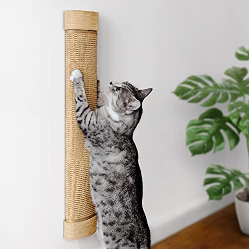 7 Ruby Road Wall Mounted Cat Scratcher - Cat Wall Scratcher | Replaceable Sisal Mat, Easy Wall Mount, Floor-Saving Vertical Design, 75cm Tall