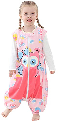 Owl Unisex Sleeveless Sleepsuit Baby Sleeping Bag with Legs,5-6Years | Durable Zipper,Easy to Change Diaper,Cartoon Animal Print