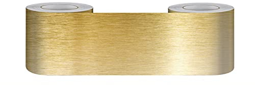 Guest Ruyunlai 10cm X 500cm Tapete PVC Bordüre Selbstklebend Wandbordüre Klebefolie Küche Fensterbank Folie Tapeten Badezimmer Dekoration Bordüren gebürstetes Gold