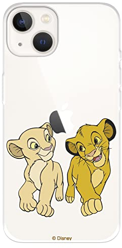 Offizielle Schutzhülle für iPhone 14, König der Löwen, Simba und Nala Complice zum Schutz Ihres Handys, flexible Silikonhülle mit offizieller Disney-Lizenz