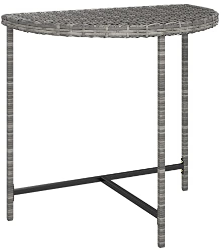 vidaXL Gartentisch Grau 80x50x75 cm Poly Rattan