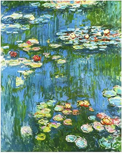 PNDGMCSY Peinture Par Numero Adulte, Peinture par Numéro Kit à l'huile Bricolage avec Brosses et Peintures pour Adulte Enfants Seniors Débutant Nymphéas de l'étang de Monet 40 * 50 cm