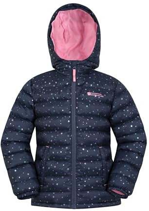 Mountain Warehouse Seasons Steppjacke für Kinder - Ultraleichte, warme, wasserdichte Steppjacke. Jungen & Mädchen Winterjacke mit Kapuze & Reißverschluss Star 3-4 Jahre