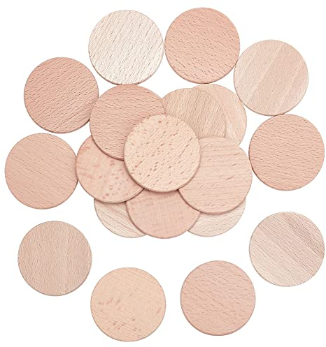 NBEADS 20 Stück 60mm Buche Holz Runde Stücke, 3.2 mm Dick Unvollendete Holzkreise Runde Scheiben Holzausschnitte Ornamente Für DIY Handwerk Malerei Hochzeit Und Heimdekoration