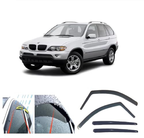 AC WOW 4x Rain Wind Deflectors for BMW X5 (E53) 1999 2000 2001 2002 2003 2004 2005 2006