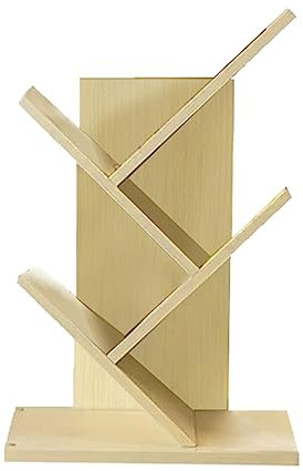 Worldfront Naturals - Stylish 3-Tier Tree Bookshelf Pine Colour Modern Storage Solution for Books, Toys, & Decors Ideal for Home, Office, Living Room, Bedroom, Peach