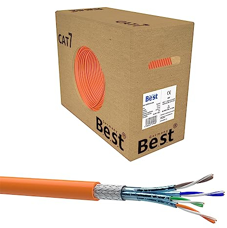 Germany B.e.s.t CAT 7 Verlegekabel 100m Simplex Gigabit Netzwerkkabel KUPFER