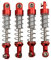 Dioche RC Stossdämpfer, 2 Paar Stoßdämpfer aus Aluminiumlegierung, 60 mm, RC-Auto-Modifikationsteile für WPL C14 C24 MN D90 99S-Modelle (Rot)