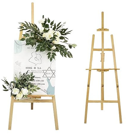 Easel Stand for Wedding Artist Easel Stand for Wedding Signs Canvas Frame Foldable Easel Stand for Wedding Welcome Wedding Poster Display Easel Stand Wooden Painting Holder Art Poster Easel 69 Inch
