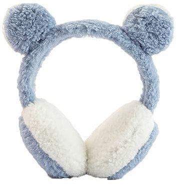 Cache-Oreilles Pour Enfant Fille Garçon Chaud Peluche Cache-Oreilles Ajustables Hiver(Bleu)