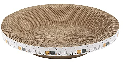 PW TOOLS Almohadilla Ovalada/Redonda para Gatos, Rascador y Cama de Cartón Resistente al Agua, Protector de Sofá para Gatos