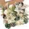 rongflower Künstliche Blumen für Weihnachten, Kombi-Box-Set, Seidenblumen, gefälschte Rose für DIY, Weihnachten, rote Themen-Dekoration, Baumschmuck, Weihnachtskranz, Blumenarrangements, Party