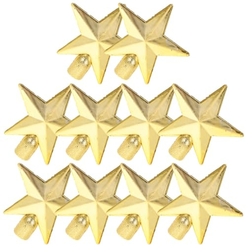Kichvoe 10 Stück Weihnachtsbaum-Sternspitze Mini-Glitzer-Weihnachtsbaumspitze Weihnachtsbaum-Sterne Fünfzackiger Stern Baumkronen-Ornamente Dekorationen Weihnachtszubehör 6 cm