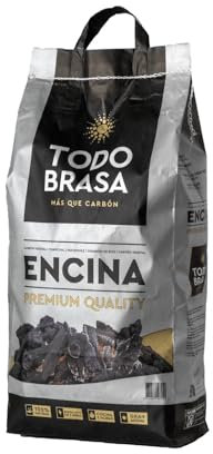 Peyca Carbon Vegetal de Encina Premium - Todobrasa. Gran Poder calorifico. Gran duracion. Ideal para BBQ, Parrilla y Horno. (4KG)