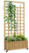 Outsunny Wooden Trellis Planter, Raised Beds for Garden with Wheels and Drainage Holes, Privacy Screen Planter Box to Grow Vegetables, Herbs and Flowers for Garden, Patio, Deck, Natural