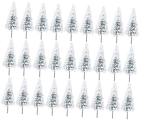 Zerodeko 30 STK Sandbox-modellbaum Baummodell Für Sandspiele Mini-Kiefer Für Puppenhaus Zuglandschaft Kiefern Eisenbahn-minibaum B6 Anlage Glas Strapazierfähiger Draht Und Schwamm Weiß