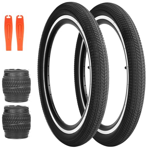 BALINGE 20 BMX Bike tire 2 Pack 20 x 2.125 20 Bike Tires 2 Pack Folding Replacement Tires Fits Most Kids Bikes,20 inch BMX Tires 2 pcs,20x2.125 Bicycle tire,Black - 2 Tires