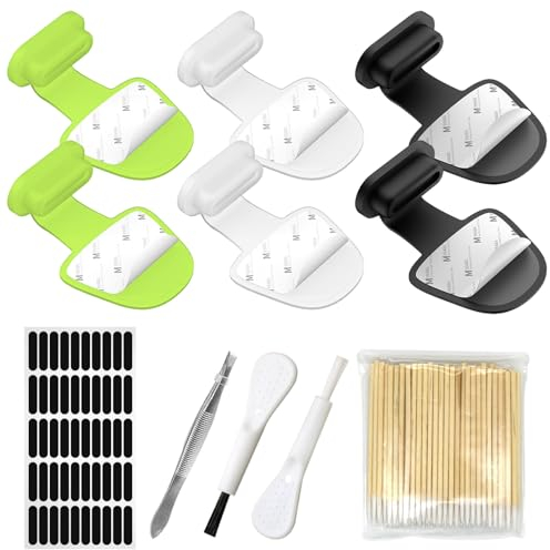 DALAETUS 159 Pcs Dust Plug Set, Dust Cover Cap with Speaker Mesh, Tweezer, Cleaning Brush and Clean Thin Tips, Silicone Charging Port Cover, Removable Dust Protector for IPHONE,IPAD