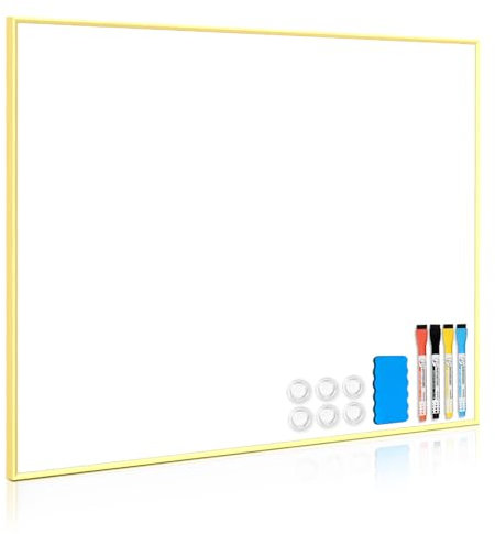 QUEENLINK Whiteboard mit Goldenem Aluminiumrahmen 45x60cm, Hängebrett für Wand, trocken löschbrett für Büro, Zuhause