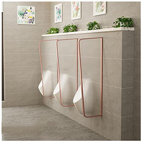 NOALED Urinal-Sichtschutz-Toilettentrennwand, Urinal-Sichtschutzplatten, wandmontierter Urinal-Trennschutz, Edelstahlrahmen und durchscheinende Glasscheibe