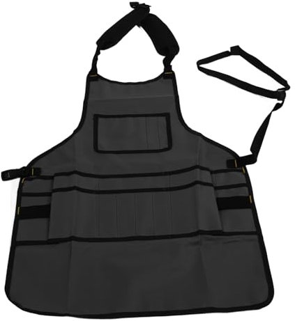 NOENNULL Arbeitsschürze, Mehrere Taschen, wasserdichte Werkzeugtasche aus Oxford-Stoff, Gartenarbeit, Kfz-Wartung (Grau)
