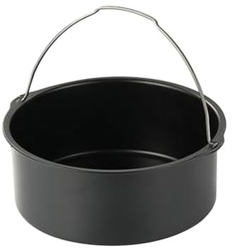 Ragyzity Cake Barrel Air Fryer Accessories, Cake Mold Fryer Cake Pan, Air Fryer Cake Pan Cake Barrel Round Cake Tin with Handle, Carbon Steel Non‑Stick Cake Baking Tray Baking Cake Tin (8inch)
